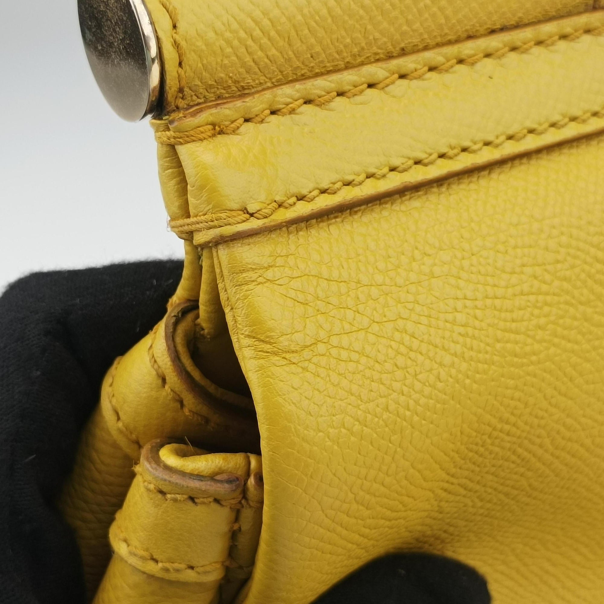 Vintage Dolce & Gabbana Sicily Yellow Leather  shoulderbag | stylenewstar