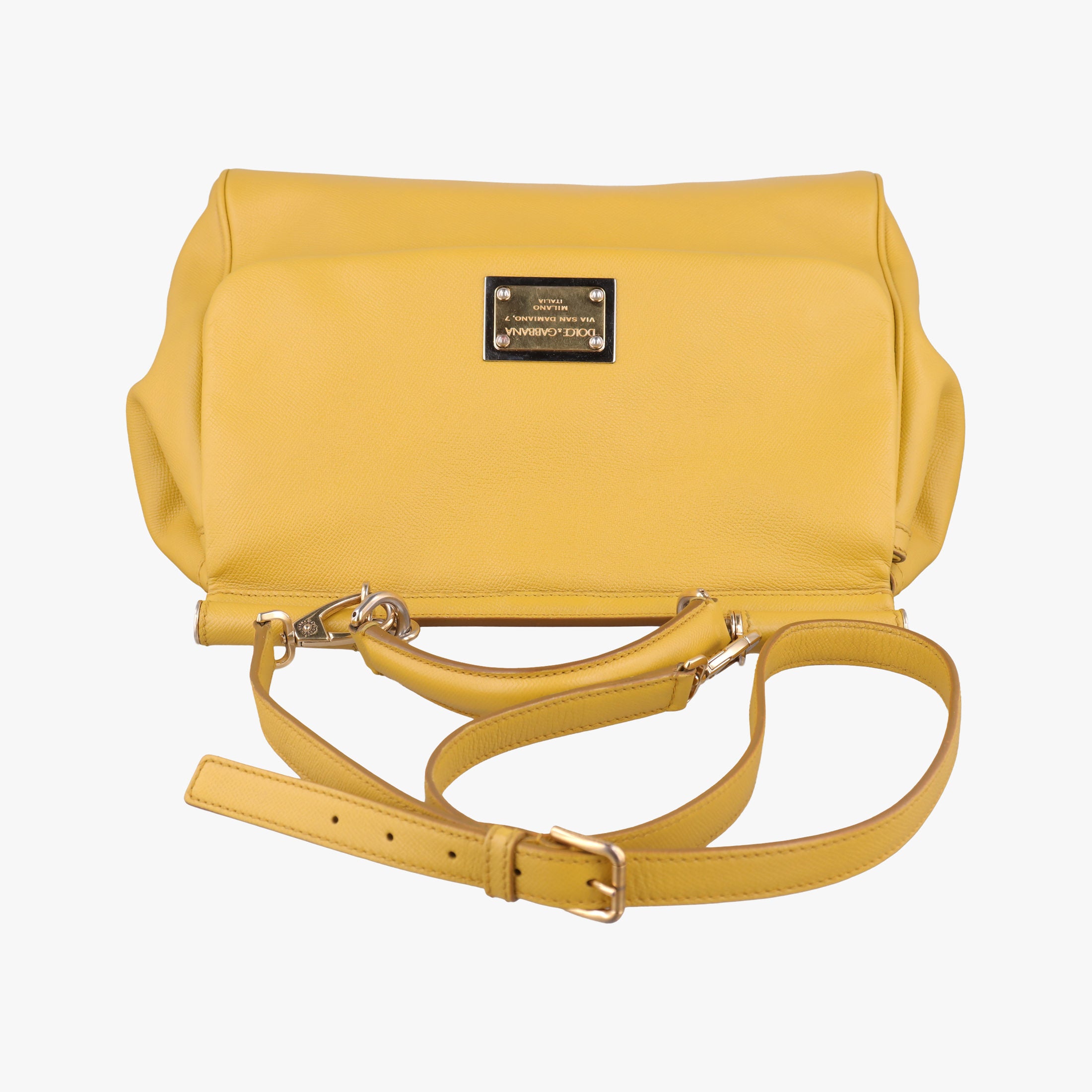 Vintage Dolce & Gabbana Sicily Yellow Leather  shoulderbag | stylenewstar