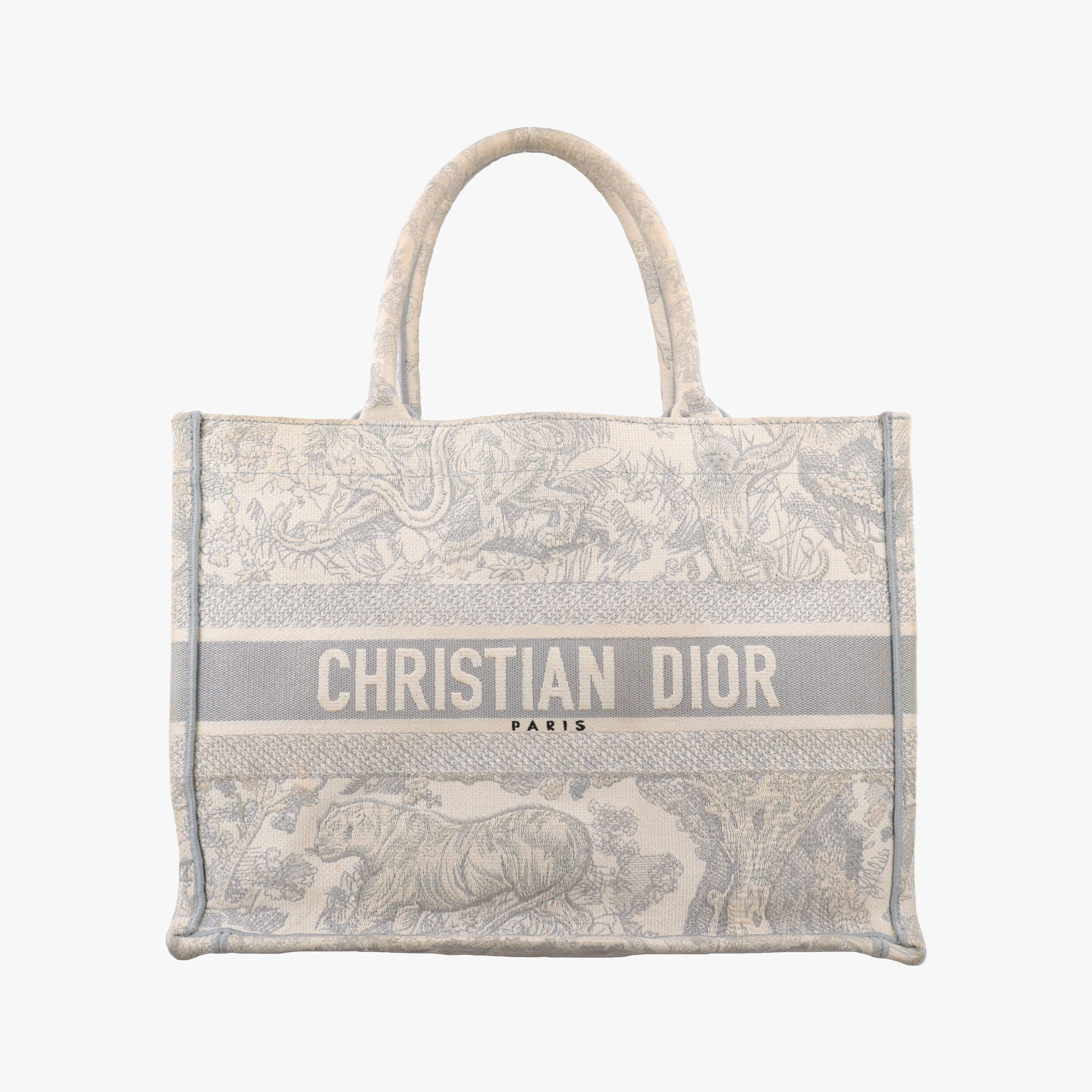 Pre-owned Christian Dior Toile de Jouy Grey canvas  handbag | stylenewstar