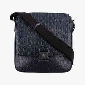 Secondhand Gucci GG Plus GG Supreme Navy Leather 406368 shoulderbag | stylenewstar