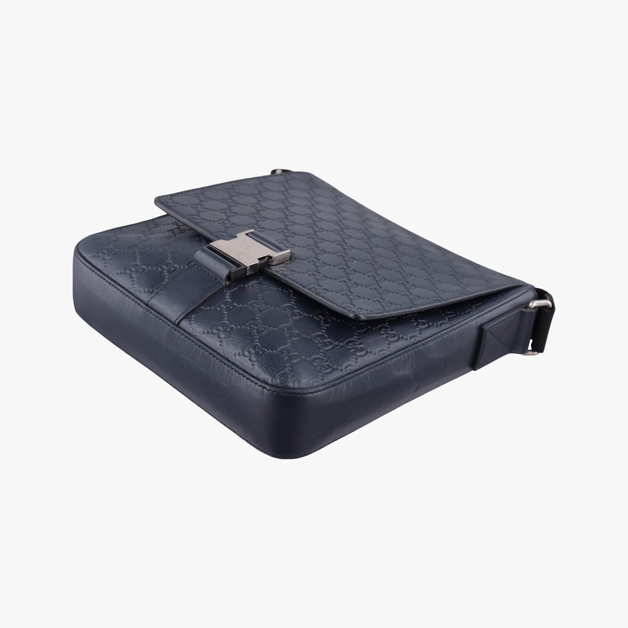 Secondhand Gucci GG Plus GG Supreme Navy Leather 406368 shoulderbag | stylenewstar