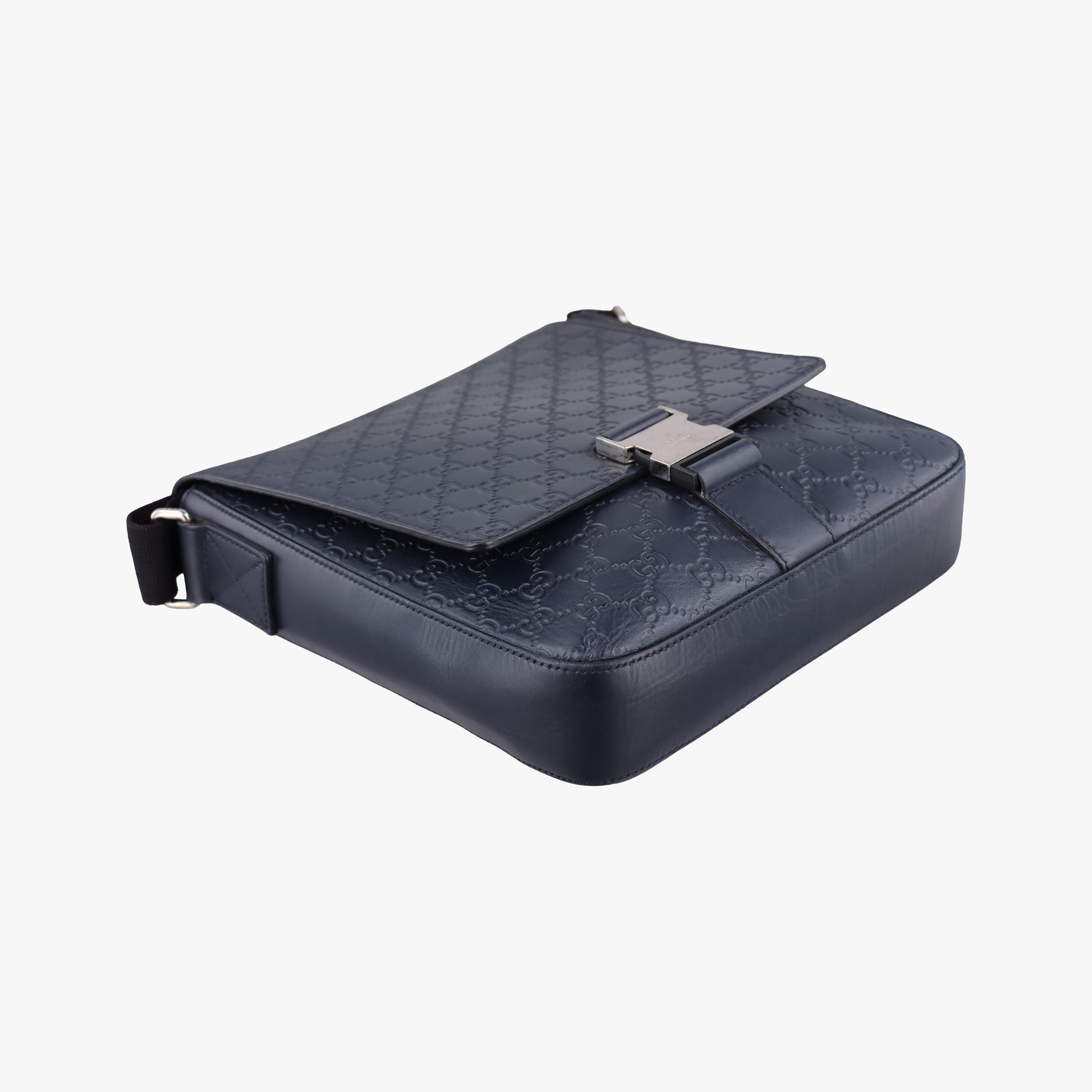Secondhand Gucci GG Plus GG Supreme Navy Leather 406368 shoulderbag | stylenewstar