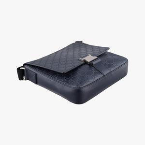 Secondhand Gucci GG Plus GG Supreme Navy Leather 406368 shoulderbag | stylenewstar