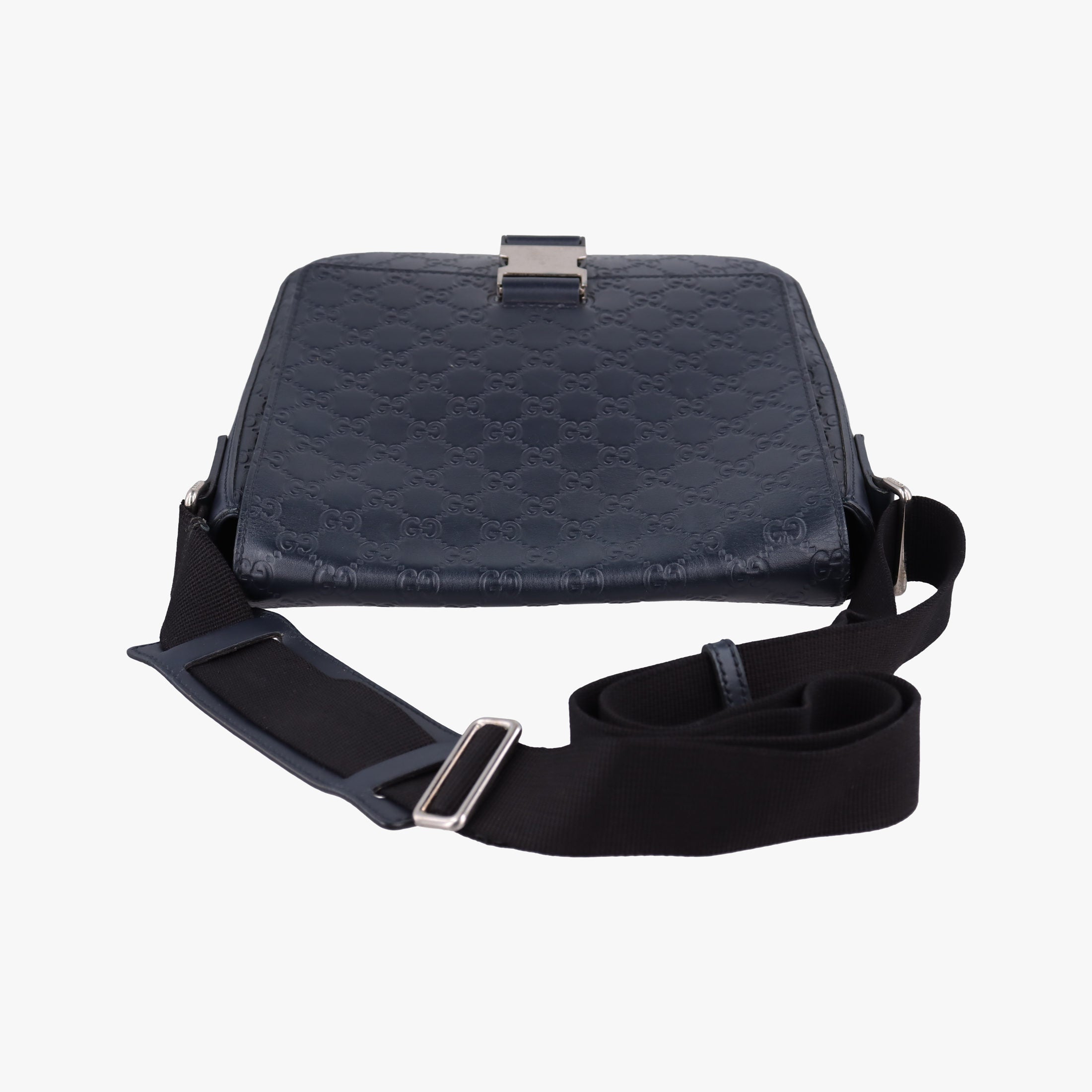 Secondhand Gucci GG Plus GG Supreme Navy Leather 406368 shoulderbag | stylenewstar