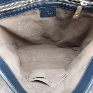 Secondhand Gucci GG Plus GG Supreme Navy Leather 406368 shoulderbag | stylenewstar
