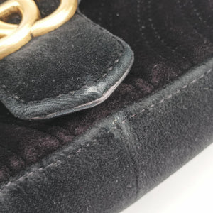 Vintage Gucci GG Marmont Black velour 446744 shoulderbag | stylenewstar