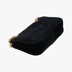 Vintage Gucci GG Marmont Black velour 446744 shoulderbag | stylenewstar