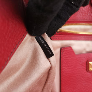 Secondhand Miu Miu Vitello Caribu Front Zip Pocket Tote Red Leather RN0908 handbag | stylenewstar