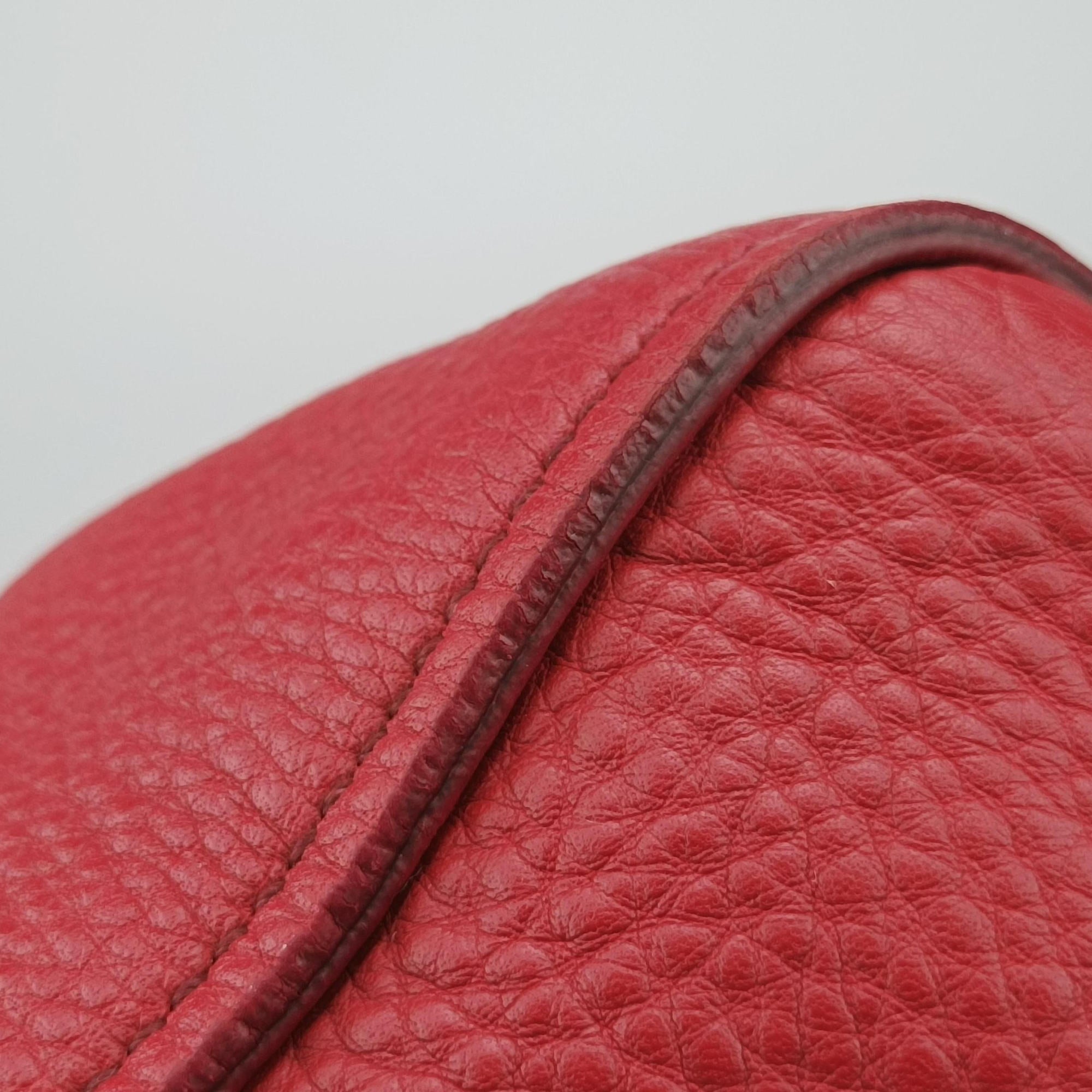 Secondhand Miu Miu Vitello Caribu Front Zip Pocket Tote Red Leather RN0908 handbag | stylenewstar
