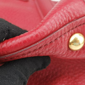 Secondhand Miu Miu Vitello Caribu Front Zip Pocket Tote Red Leather RN0908 handbag | stylenewstar