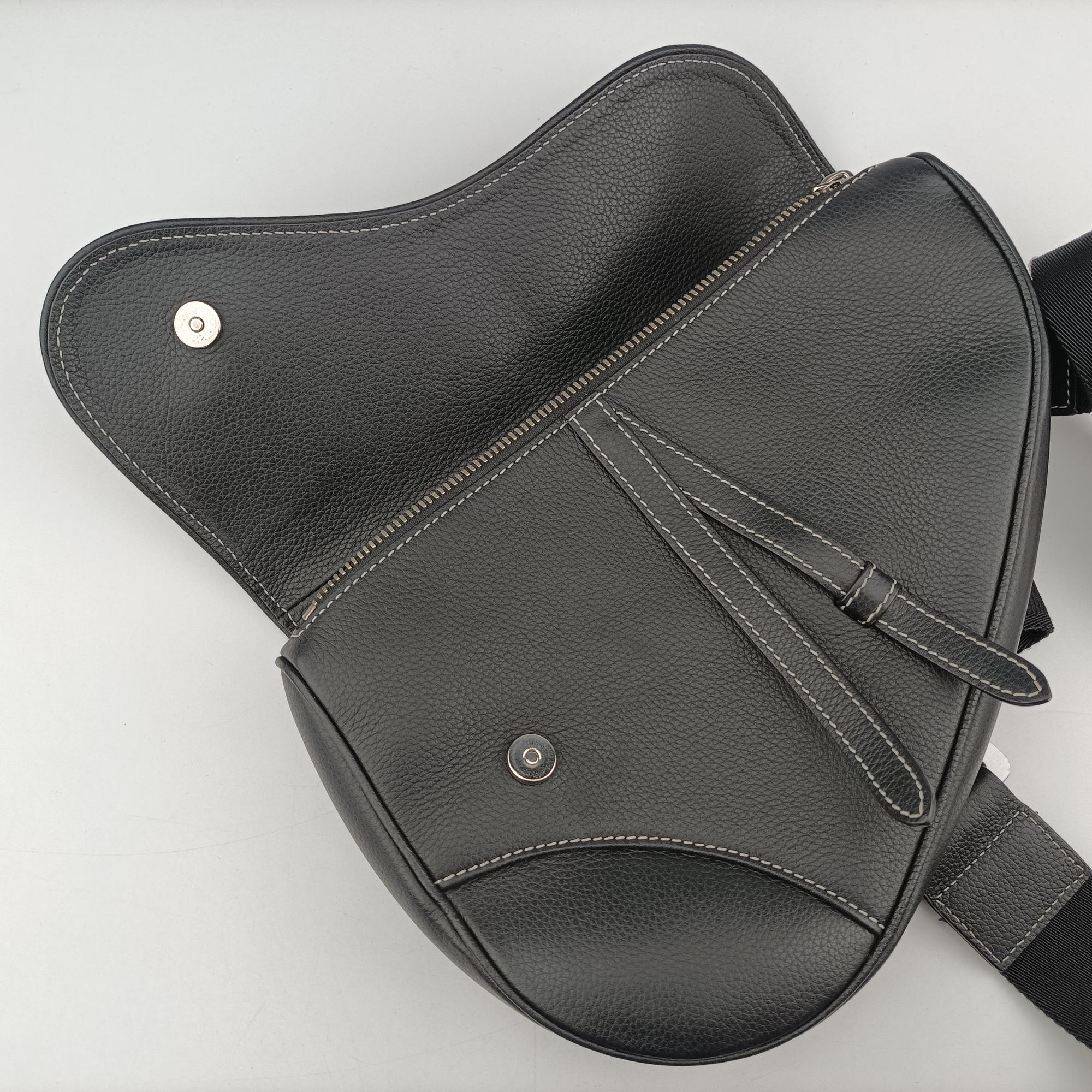 Vintage Christian Dior saddle Black leather  bum bag/waist bag | stylenewstar