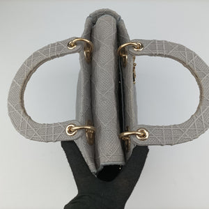 Vintage Christian Dior Lady Dior D-lite Grey Jacquard  shoulderbag | stylenewstar