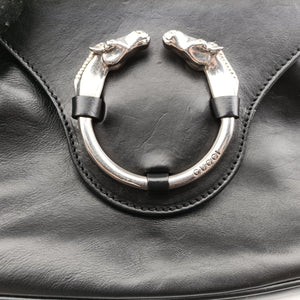 Pre-owned Gucci Ribot Horse head Black Leather 296882 shoulderbag | stylenewstar