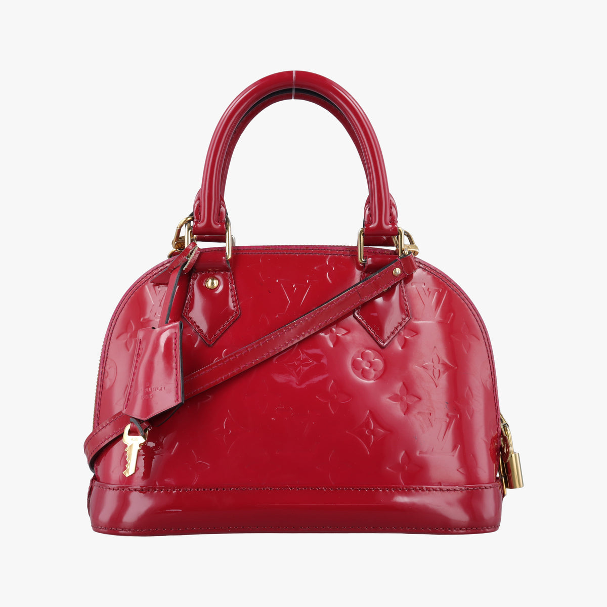 Pre-owned Louis Vuitton Alma BB pomme d'amour Vernis M90174 shoulderbag | stylenewstar
