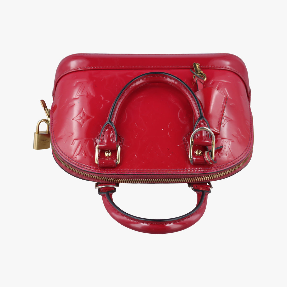 Pre-owned Louis Vuitton Alma BB pomme d'amour Vernis M90174 shoulderbag | stylenewstar