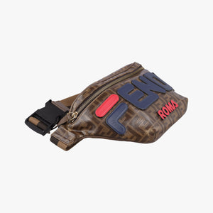 Secondhand Fendi Fila Collaboration Zucca Pattern Logomania Multicolour PVC coated canvas 7VA434 bum bag/waist bag | stylenewstar