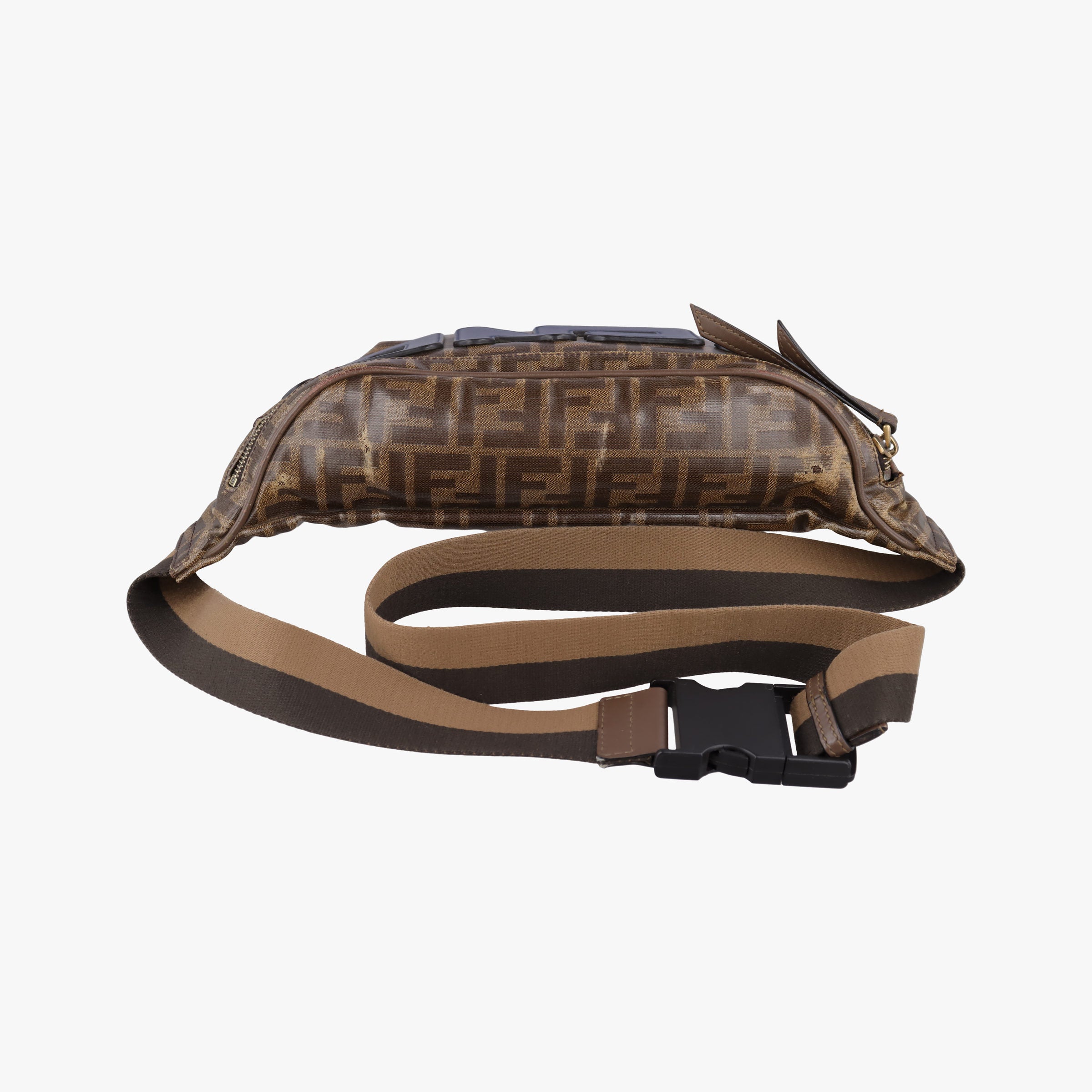 Secondhand Fendi Fila Collaboration Zucca Pattern Logomania Multicolour PVC coated canvas 7VA434 bum bag/waist bag | stylenewstar
