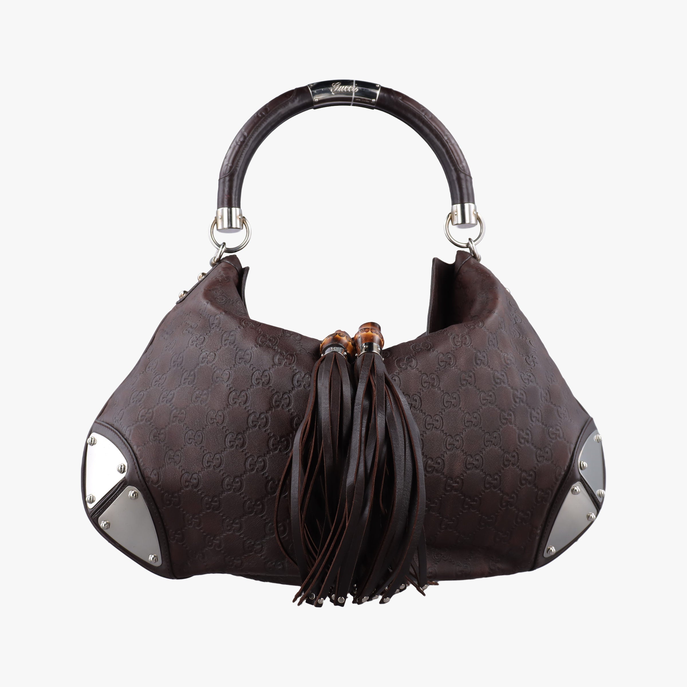 Vintage Gucci Bamboo Babouska Indy Hobo Brown leather 177088 handbag | stylenewstar