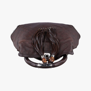 Vintage Gucci Bamboo Babouska Indy Hobo Brown leather 177088 handbag | stylenewstar