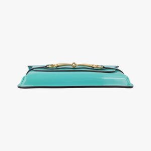 Pre-owned Gucci Bright Bit Blue Patent Leather 317633 shoulderbag | stylenewstar