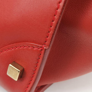 Pre-owned Celine Luggage Micro shopper Red Leather  handbag | stylenewstar