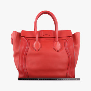 Pre-owned Celine Luggage Micro shopper Red Leather  handbag | stylenewstar