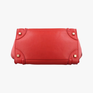 Pre-owned Celine Luggage Micro shopper Red Leather  handbag | stylenewstar