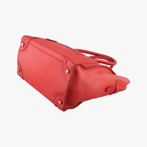 Pre-owned Celine Luggage Micro shopper Red Leather  handbag | stylenewstar