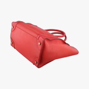 Pre-owned Celine Luggage Micro shopper Red Leather  handbag | stylenewstar