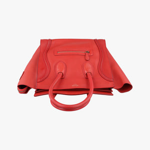 Pre-owned Celine Luggage Micro shopper Red Leather  handbag | stylenewstar