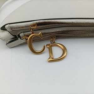 Pre-owned Christian Dior Saddle White Leather  shoulderbag | stylenewstar