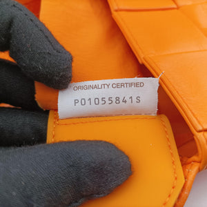 Pre-owned Bottega Veneta candy cassette Orange lambskin  shoulderbag | stylenewstar