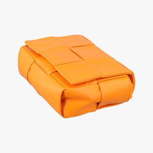 Pre-owned Bottega Veneta candy cassette Orange lambskin  shoulderbag | stylenewstar