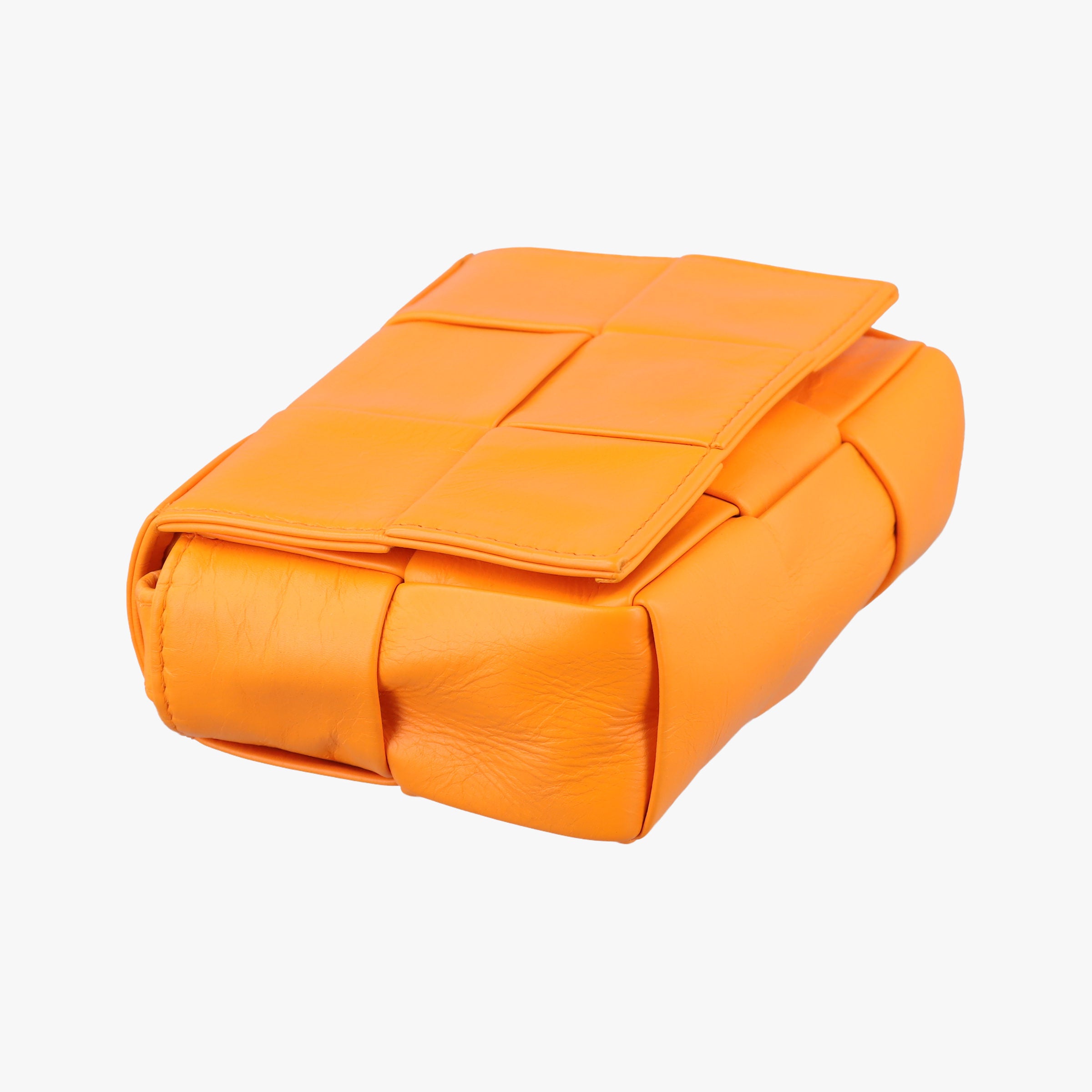 Pre-owned Bottega Veneta candy cassette Orange lambskin  shoulderbag | stylenewstar