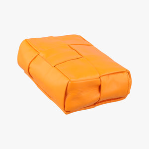 Pre-owned Bottega Veneta candy cassette Orange lambskin  shoulderbag | stylenewstar