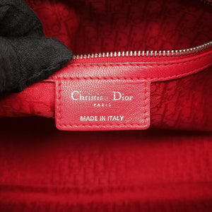 Pre-owned Christian Dior Lady Dior Red lambskin  shoulderbag | stylenewstar