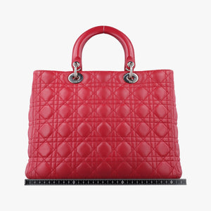 Pre-owned Christian Dior Lady Dior Red lambskin  shoulderbag | stylenewstar