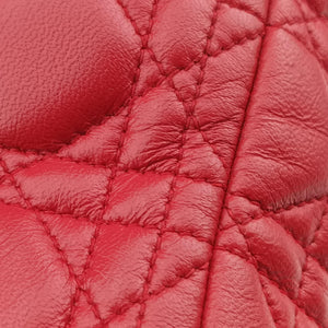 Pre-owned Christian Dior Lady Dior Red lambskin  shoulderbag | stylenewstar