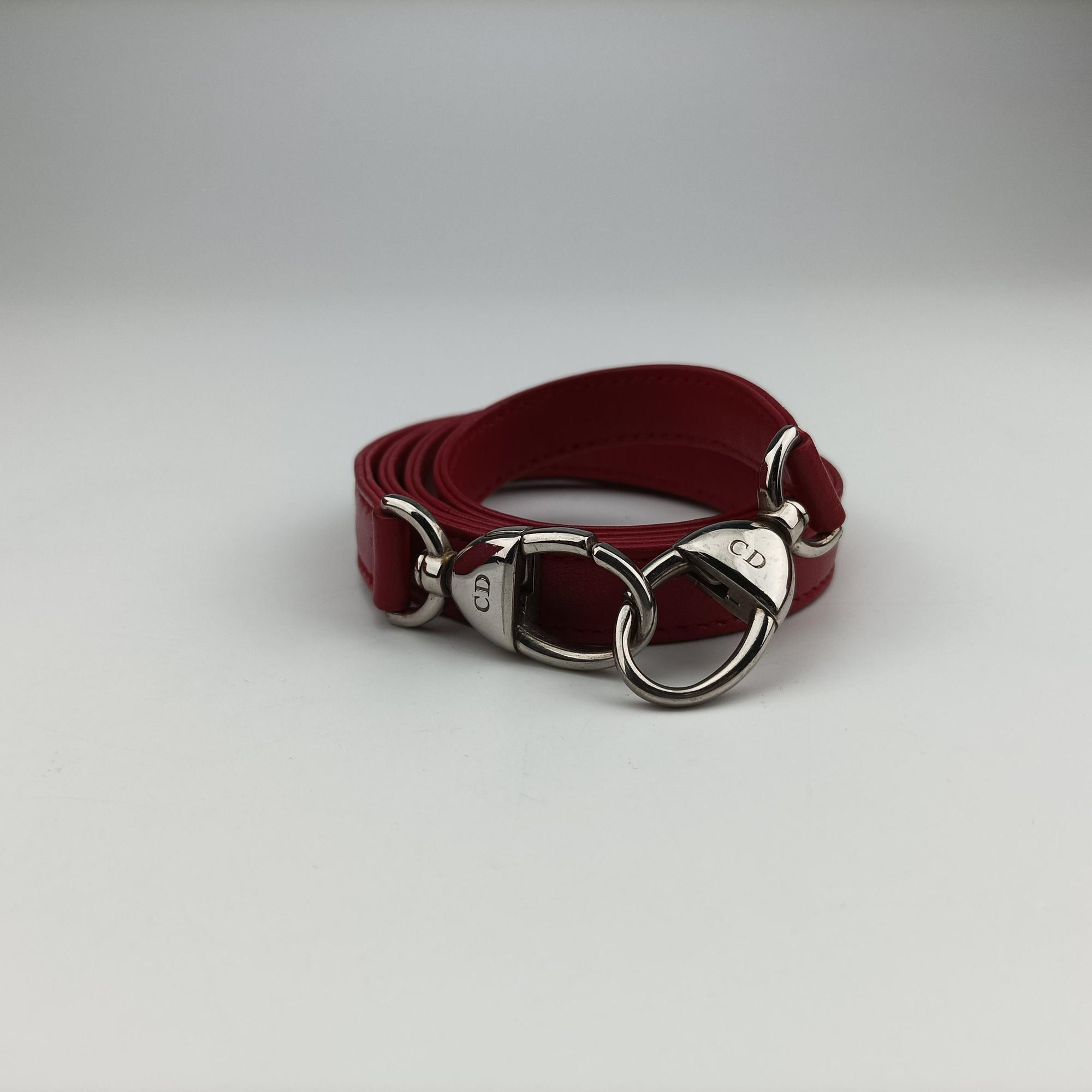 Pre-owned Christian Dior Lady Dior Red lambskin  shoulderbag | stylenewstar