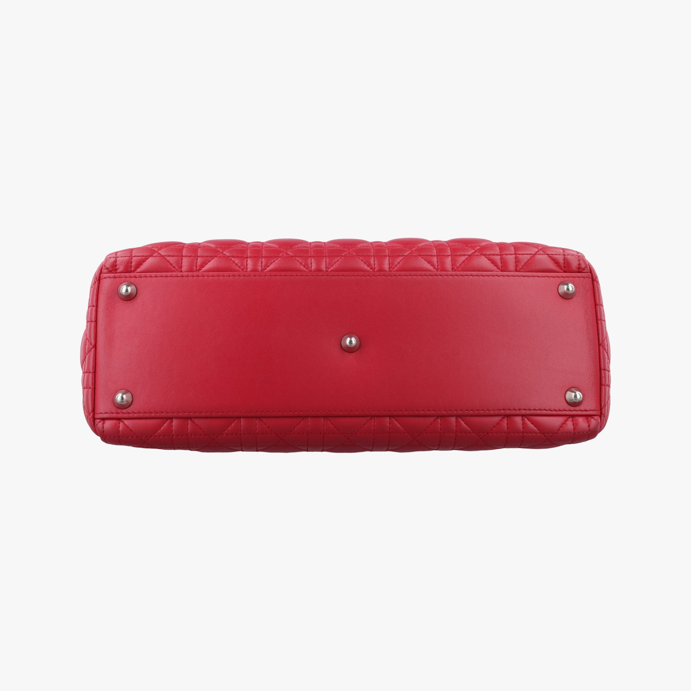 Pre-owned Christian Dior Lady Dior Red lambskin  shoulderbag | stylenewstar