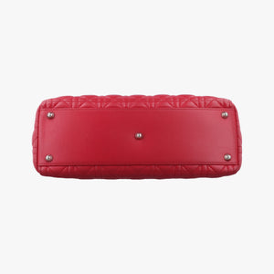 Pre-owned Christian Dior Lady Dior Red lambskin  shoulderbag | stylenewstar