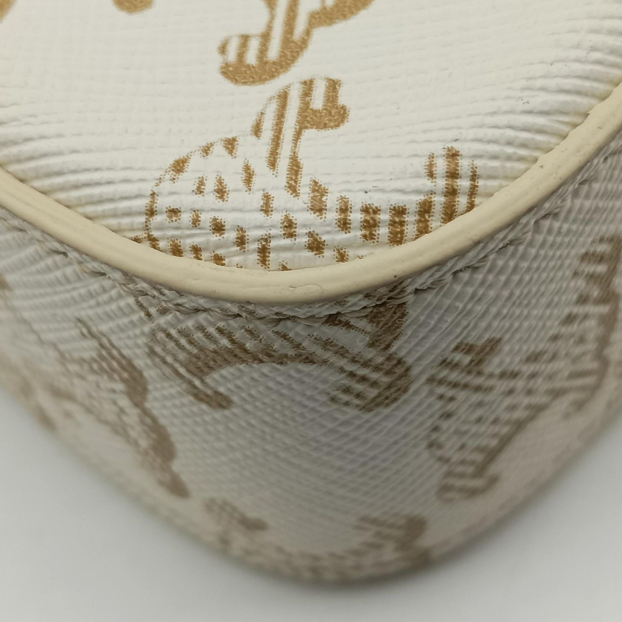 Vintage Celine Claude Triomphe White PVC coated canvas  shoulderbag | stylenewstar
