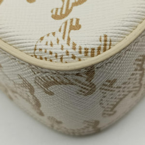 Vintage Celine Claude Triomphe White PVC coated canvas  shoulderbag | stylenewstar