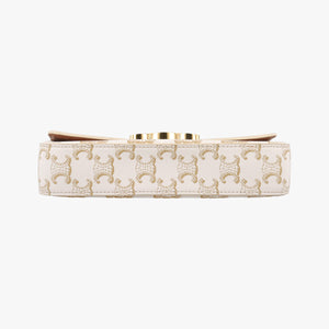 Vintage Celine Claude Triomphe White PVC coated canvas  shoulderbag | stylenewstar