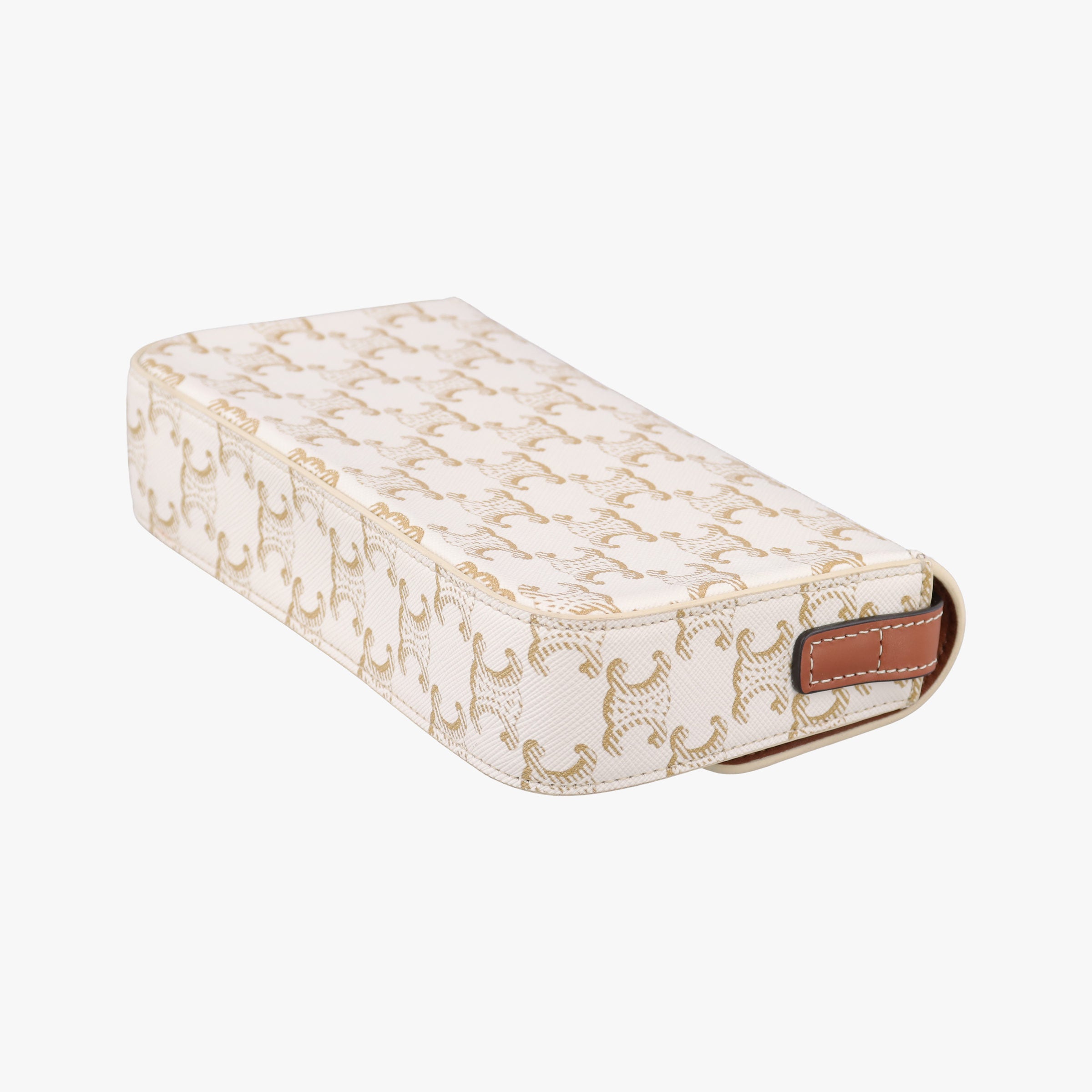 Vintage Celine Claude Triomphe White PVC coated canvas  shoulderbag | stylenewstar