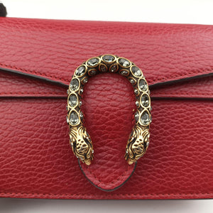 Pre-owned Gucci Dionysus Red Leather 476432 shoulderbag | stylenewstar
