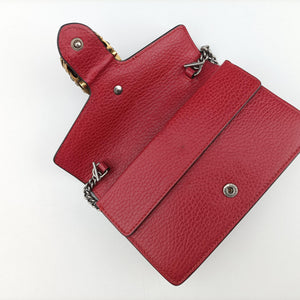 Pre-owned Gucci Dionysus Red Leather 476432 shoulderbag | stylenewstar