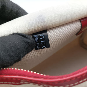 Pre-owned Gucci GG Supreme Tattoo Print Heart Charm Joy White PVC coated canvas 190257 handbag | stylenewstar