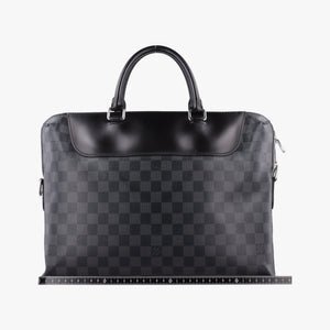 Pre-owned Louis Vuitton Porte-Documents Jour NM Noir Damier Graphite N48260 handbag | stylenewstar