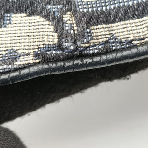 Pre-owned Christian Dior saddle Navy Jacquard×Leather  bum bag/waist bag | stylenewstar